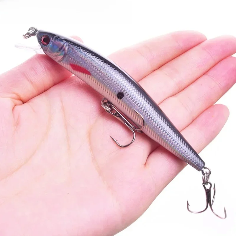 1 szt Minnow Fishing Lure 10cm 8.5g Floating Wobblers Tackle Laser Hard Bait 3D Eyes Artificial Crankbait for Bass Pike Swimbait — zdjęcie 2
