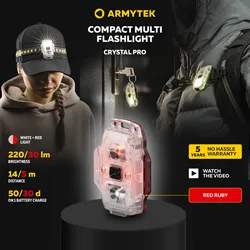 New Flashlight Armytek Crystal Pro Multifunctional LED Torch 7In1