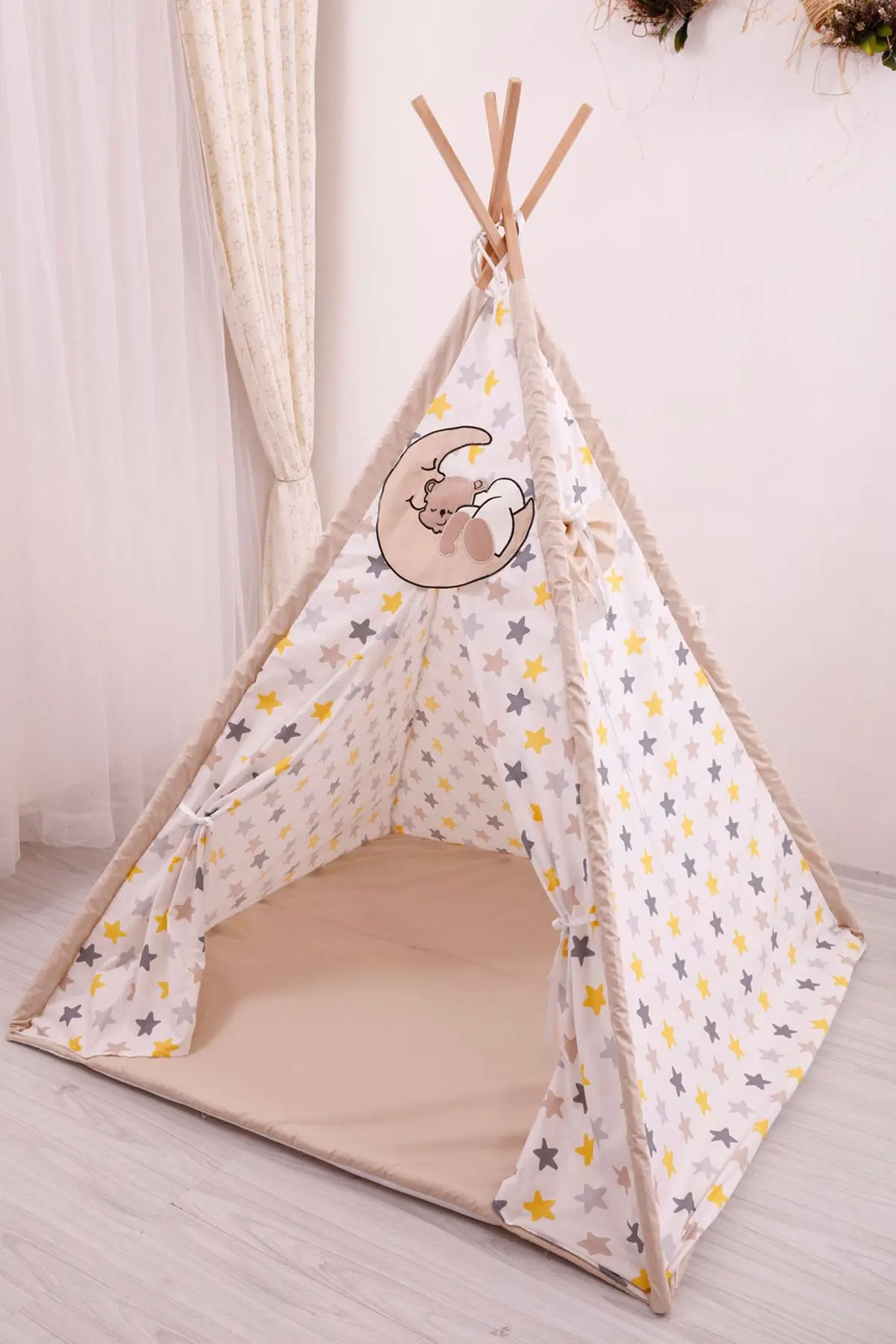 

Play Tent Kids Children Indoor Tent Cotton Wood Tent Playing