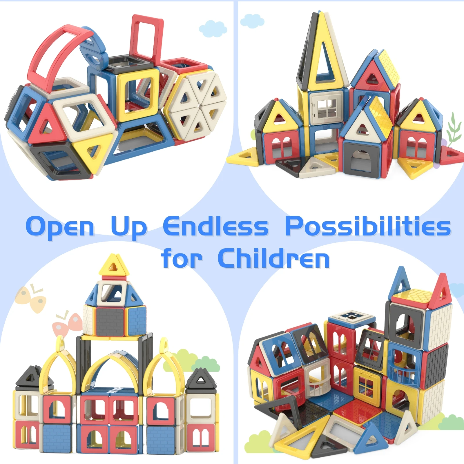 مكعبات بناء مغناطيسية للقلعة للأطفال ، ألعاب للفتيات والفتيان بعمر 3 ، 4 ، 5 سنوات ، مغناطيس ، من من من من من من من العمر