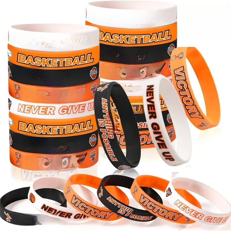 Bracelet de motivation en Silicone pour basket-ball, cadeau pour enfants et adolescents, fête de basket-ball, bijoux, cadeau de sport