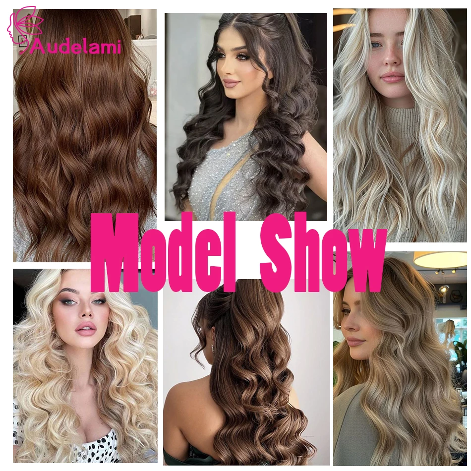 Audelami Body Wave doczepiane włosy z mikro pętelką ludzkie włosy doczepiane z mikro pierścieniem pętla ludzkie włosy 0,8 g/s 1 g/s 50 s/zestaw