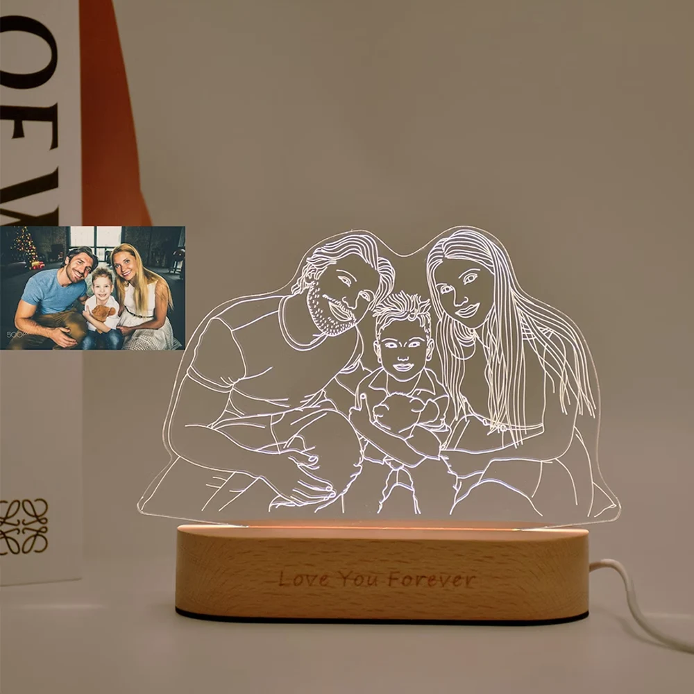 Personalized 3D Photo Lamp Night Lamp Text Wedding Anniversary Birthday Christmas 3D Night Light Gifts Support Dropshipp