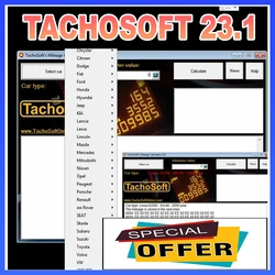 TachoSoft-calculadora de kilometraje para coche, herramienta de diagnóstico TachoSoft 23,1, contador de kilometraje, cálculo, odómetro Digital automático