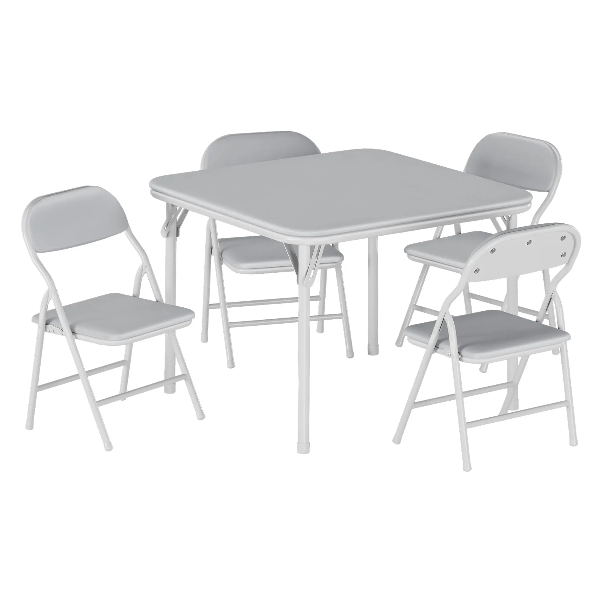 Table et chaises pour enfants, ensemble de meubles pour enfants pliable |   Ensemble table et chaise pliables pour enfants avec structure métallique robuste et revêtement en PU, idéal pour l'apprentissage, le bricolage, les repas et les jeux