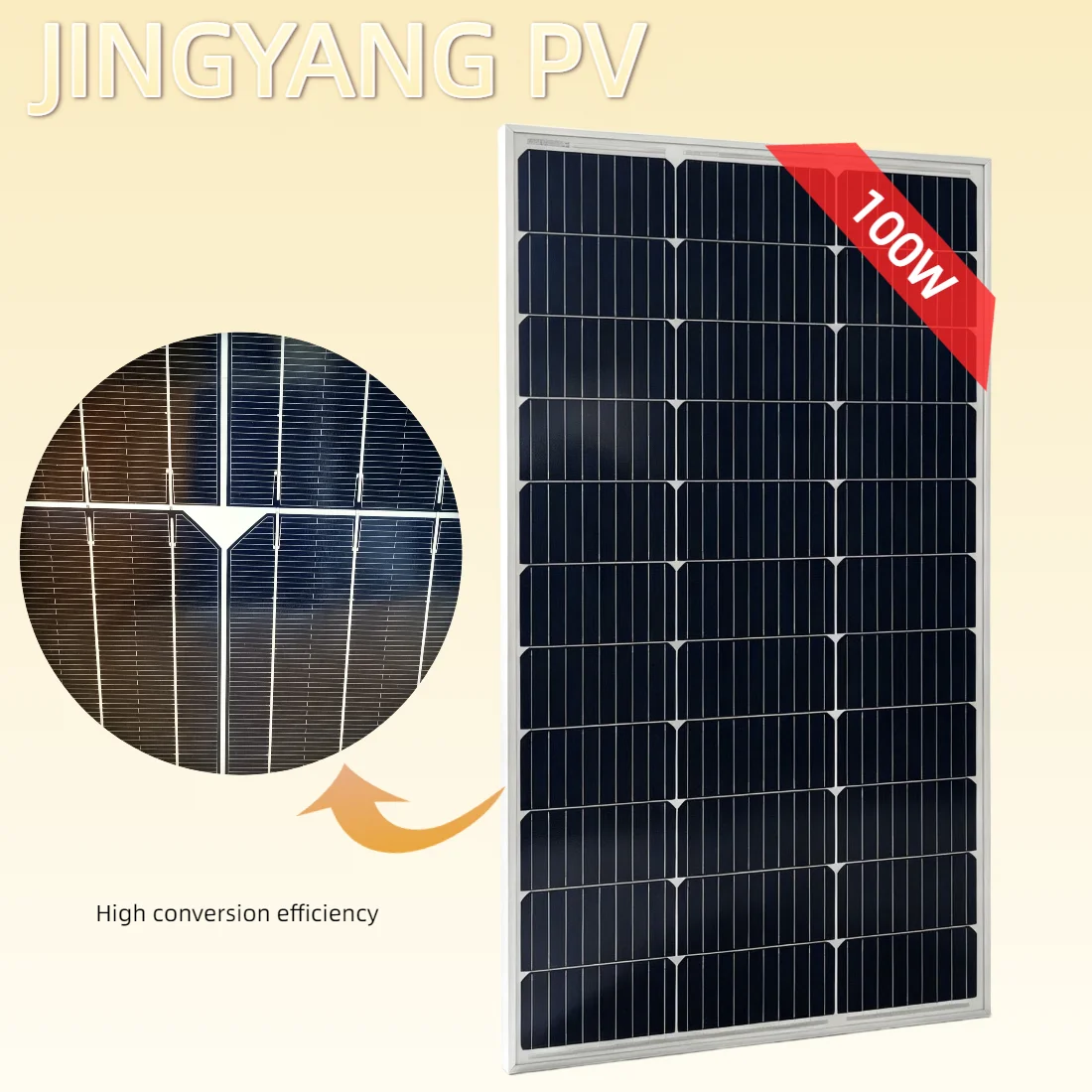 100W/200W (100W × 2) Monokristallines Solarmodul aus Normalglas, wasserdichtes Photovoltaikmodul für Wohnmobil-Dach, Camping und Off-Grid-Anwendungen