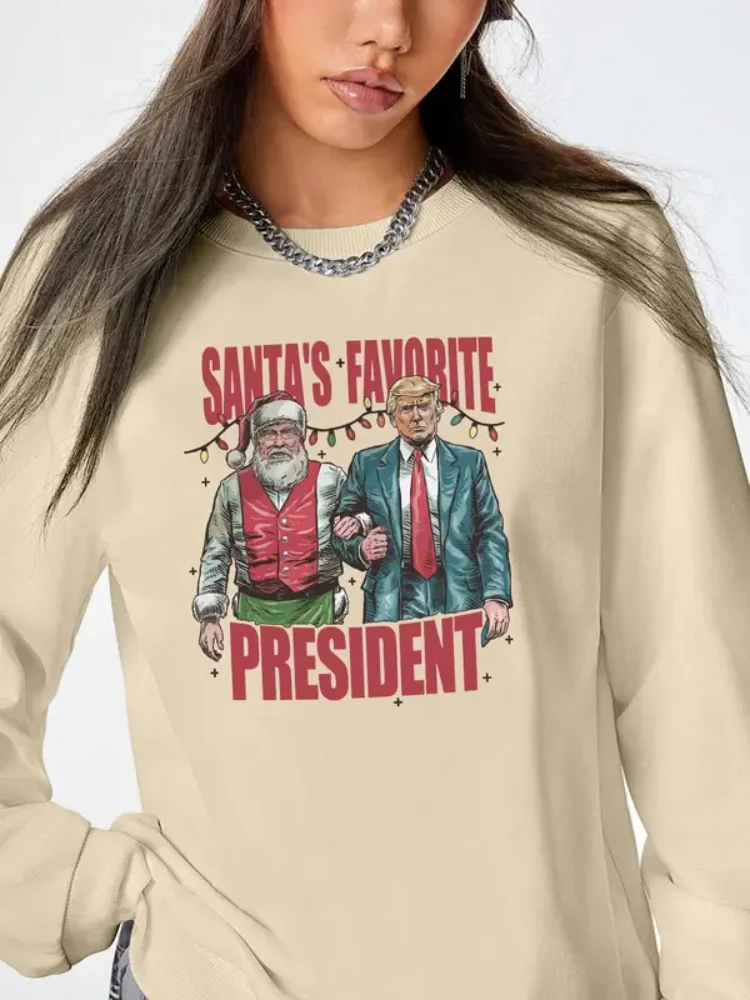 

Женская рождественская женская одежда для повседневного ношения, пуловер с круглым вырезом и рукавами для осенней и зимней женской одежды для повседневной носки