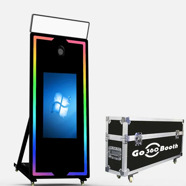 GO360BOOTH P63S 65” Magic Mirror Photo Booth - 32“ Touch Screen - Square Ring Light