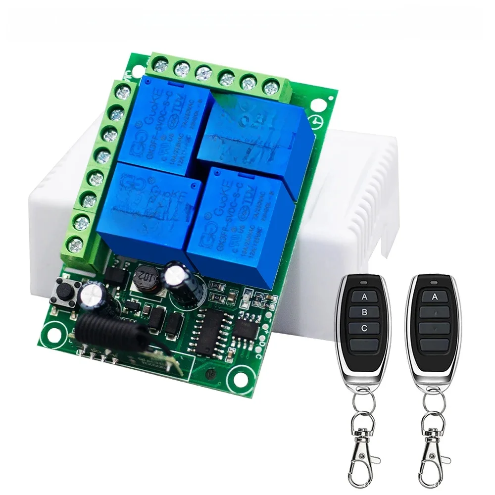 433 Mhz Uniwersalny bezprzewodowy pilot zdalnego sterowania AC110V 220V 4CH Moduł przekaźnika Odbiornik 2B Nadajnik do silnika bramy garażowej Światło — zdjęcie produktu 7