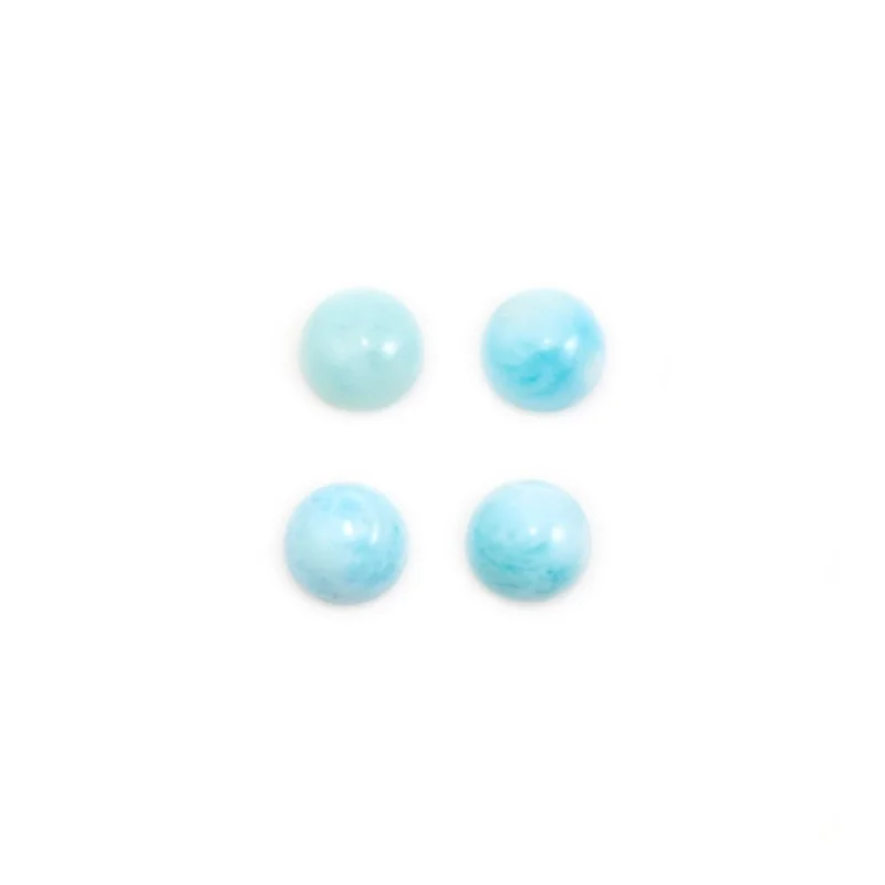 

5pcs Larimar Cabochons Cab Round Shape Genuine Natural Stone 2-16mm Material For Making Jewelry DIY Pendant Earrings Rings