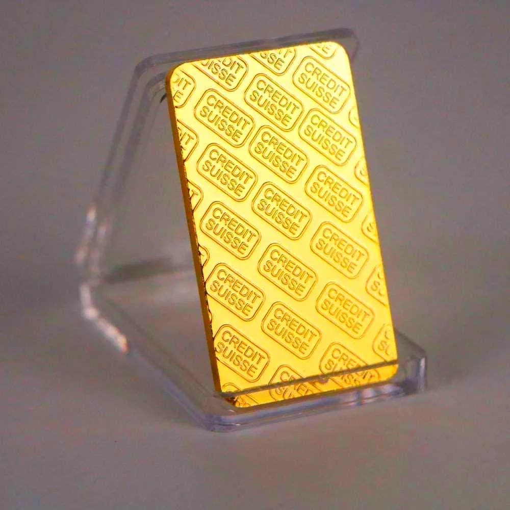 Replica 24ct Gold Plated CREDIT Layered Bullion Bar Switzerland Credit Bullion Bar Modern Art Commemorative Coin Collect