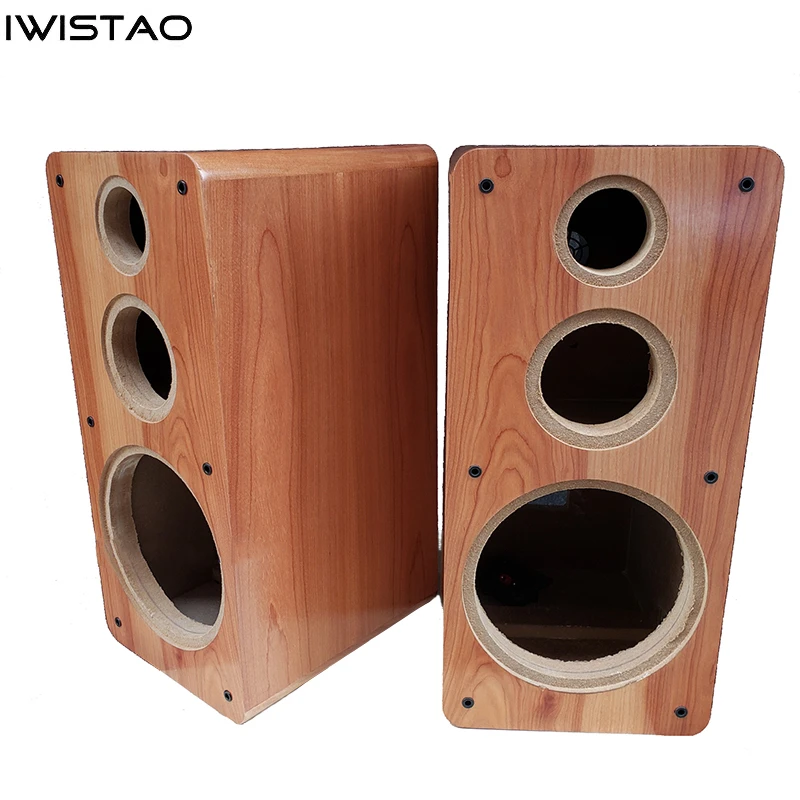 IWISTAO, estantería de 10 pulgadas, 3 vías, gabinete de altavoz vacío, 1 pieza, tablero de alta densidad de 18mm, chapa de madera de abedul natural, volumen 45L, HIFI
