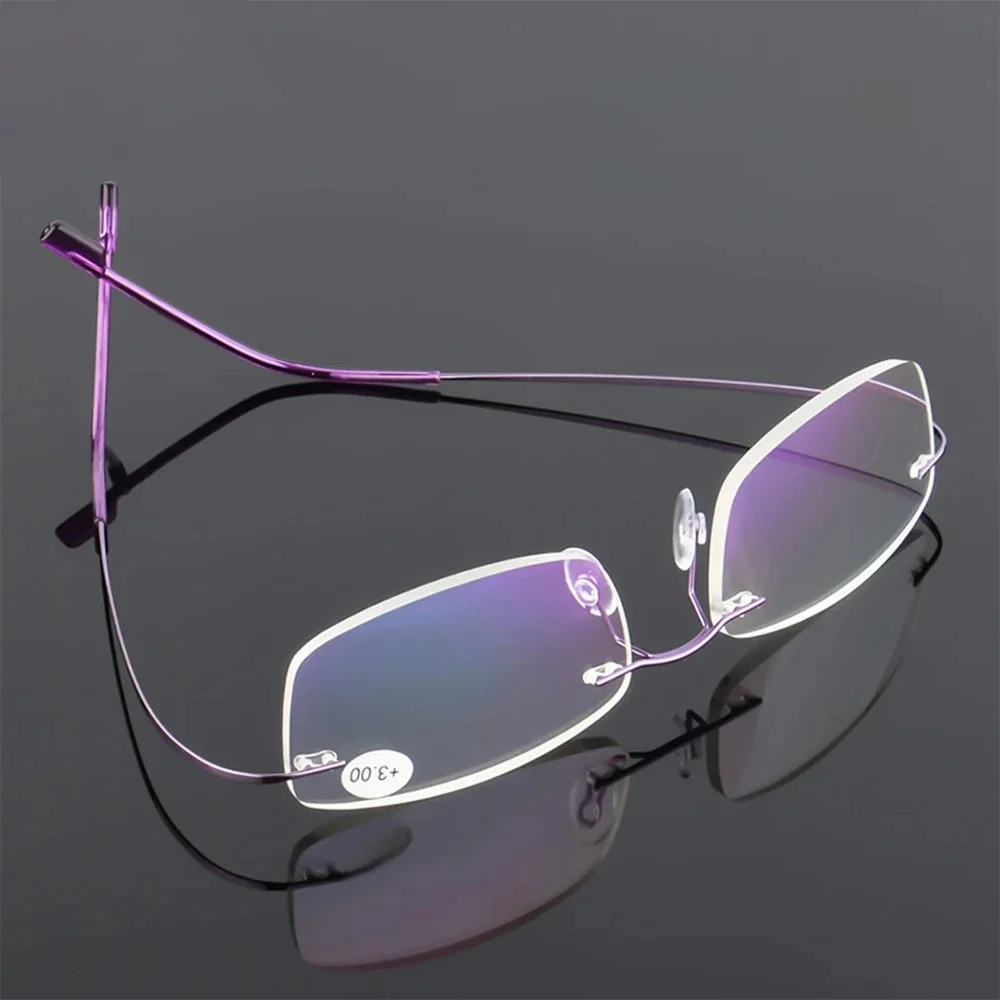 2022 Hot elastyczne Ultralight Rimless okulary do czytania pamięci tytanu okulary magnetyczne okulary Presbyopic siła + 1.0 ~ + 4.0 — zdjęcie 2