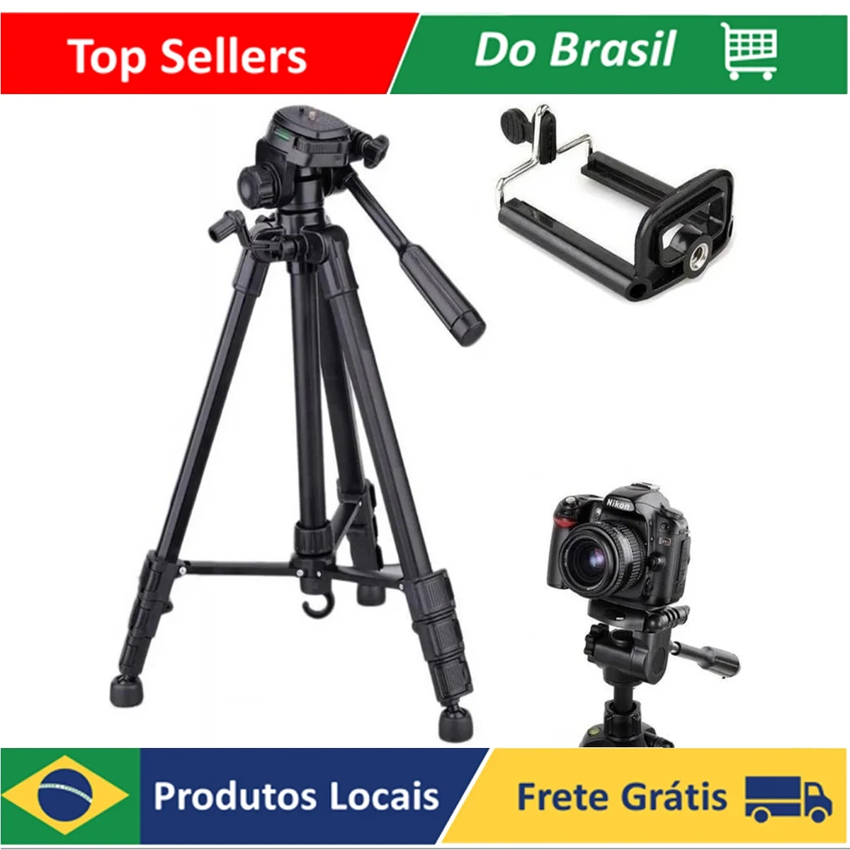 Universal Tripod Camera Photographic Mobile Phone Canon Nikon 1,80 180 cm + Slc Bag 360 Luuk Young