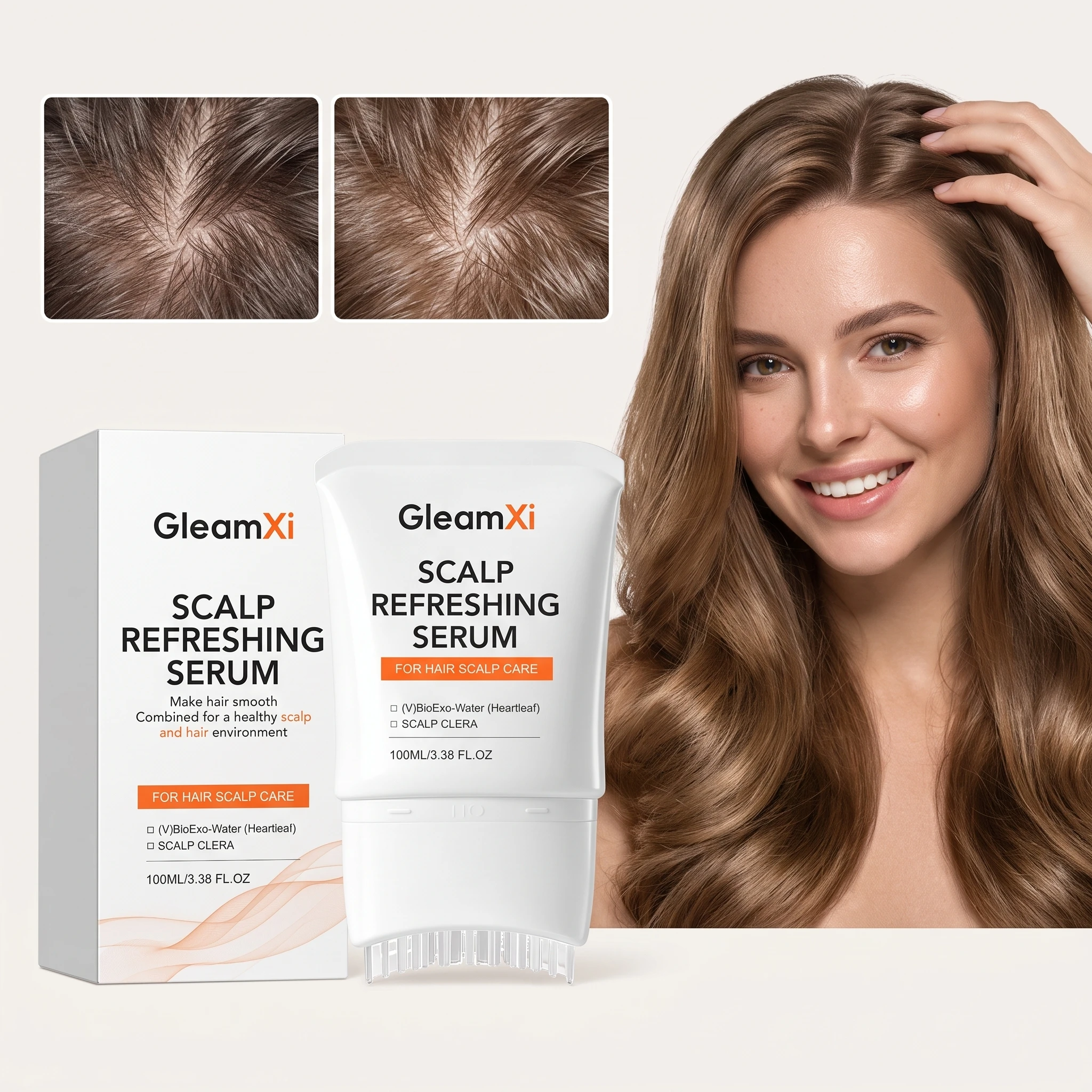 100ML Hair Care Serum Roller Gentle Nourishing Scalp Massage Non-sticky Lightweight Repairing Damaged Hair Moisturizing Root Scalp Care Serum