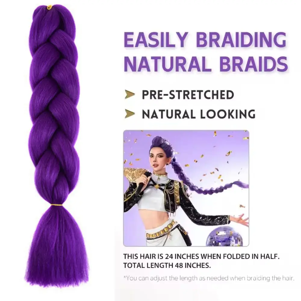 2 pçs sintético em linha reta kpop demônio caçadores rumi cosplay peruca rabo de cavalo com trança de cabelo rabo de cavalo acessórios de halloween