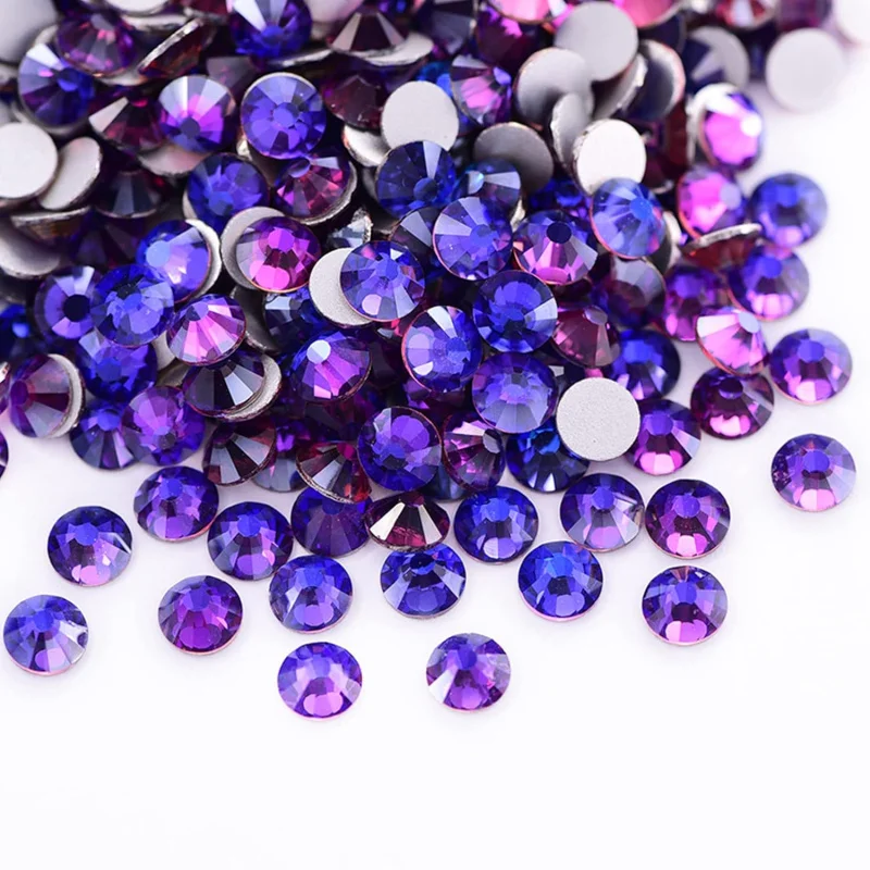 Rigta Purple Velvet SS10-SS20  Nail Art Non Hotfix Rhinestones Loose Rhinestone Glass Crystal for Nail Art Decorations 1440pcs