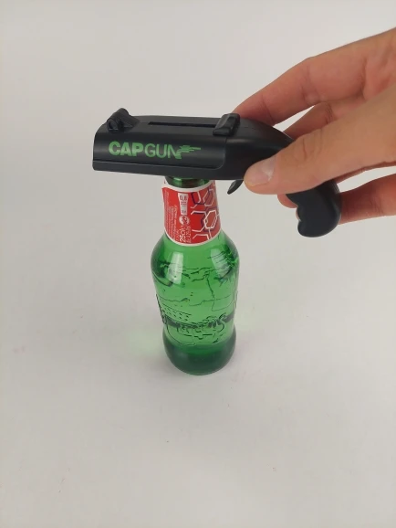 Cap Gun Beer Bottle Opener Portable Beverage Drinking Opening Gun Cap Launcher Kitchen Party Supply Bar Tool Kitchen Accessories photo review