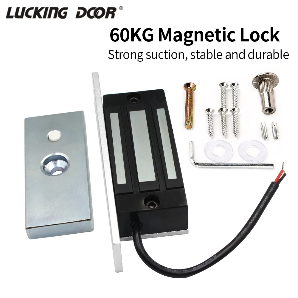 

DC12V 60KG Electromagnetic Lock Holding Force Side Mount Embedded Invisible Mount Wooden Metal Glass Door Electric Magnetic Lock