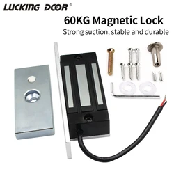 DC12V 60KG Electromagnetic Lock Holding Force Side Mount Embedded Invisible Mount Wooden Metal Glass Door Electric Magnetic Lock
