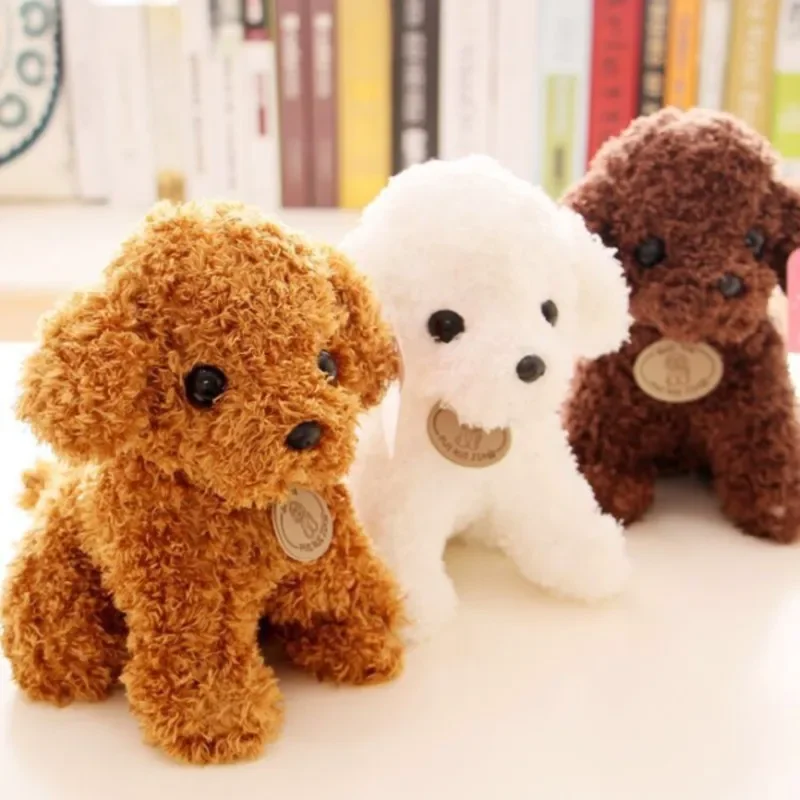 Schöne lockige Haare Teddy Hund Plüschtiere Glück Simulation Teddy Puppen ausgestopft weiches Tier