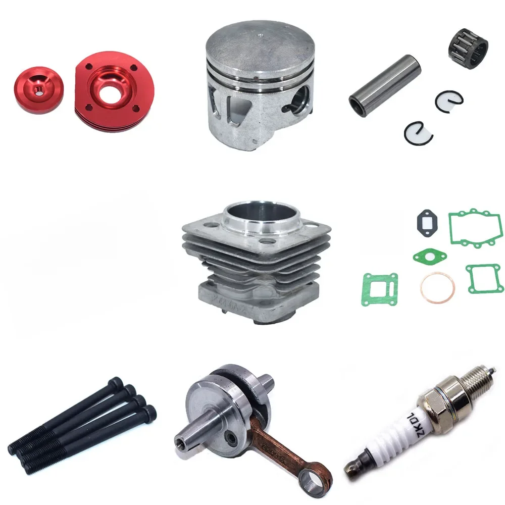 49CC Cylinder silnika Cylinder tłokowy głowy świeca zapłonowa uszczelka części Sparately dla 49CC montaż Cylinder silnika — zdjęcie 2