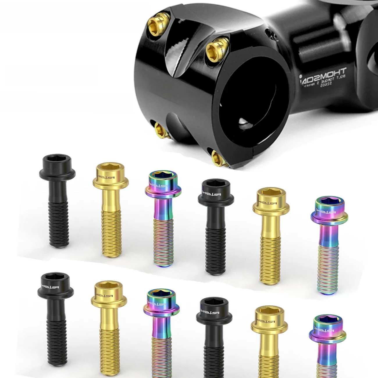 AliExpress 6pcs/bag RISK Bike Stem Bolts Bicycle Handlebar Fixing Screws Titanium Alloy M5x16 M5x18 M5X20 Hex Socket Head