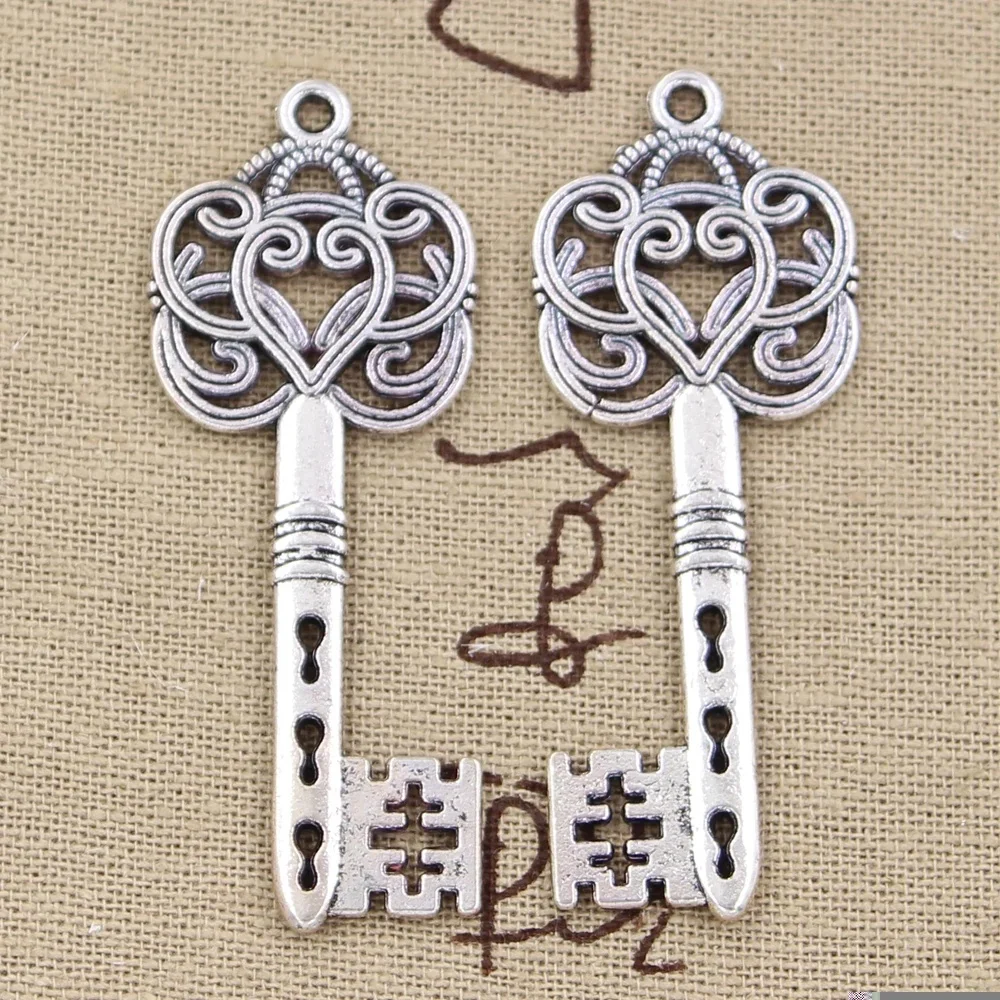 5 sztuk Charms w stylu Vintage wytrych 61x21mm antyczny wisiorek dopasowanie, w stylu Vintage tybetański brąz srebrny kolor, ręcznie robiona biżuteria DIY — zdjęcie 2