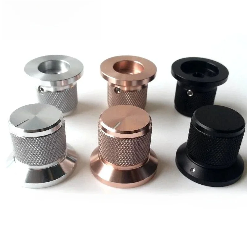1 sztuk 30X22X25mm stałe pokrętło ze stopu aluminium efektor gitarowy potencjometr głośności HIFI wzmacniacz dźwięku pokrętło radełkowane — 2