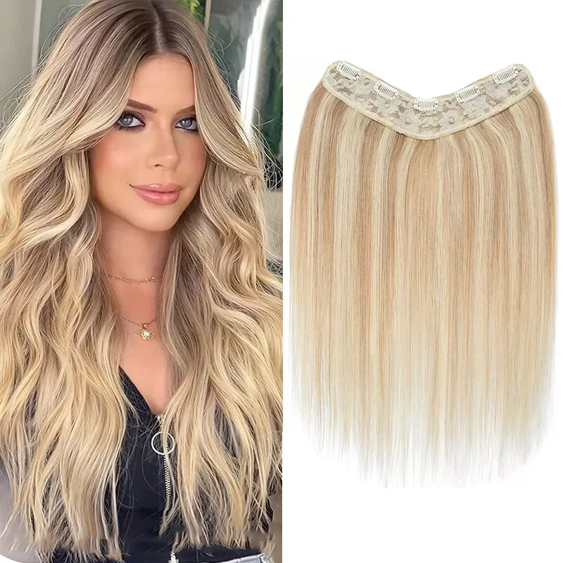 #8/613 Straight Clip In Extensions 100% Brazilian Human Hair Clip In Hair Extension One Piece Hairpieces With 5 Secure Clips