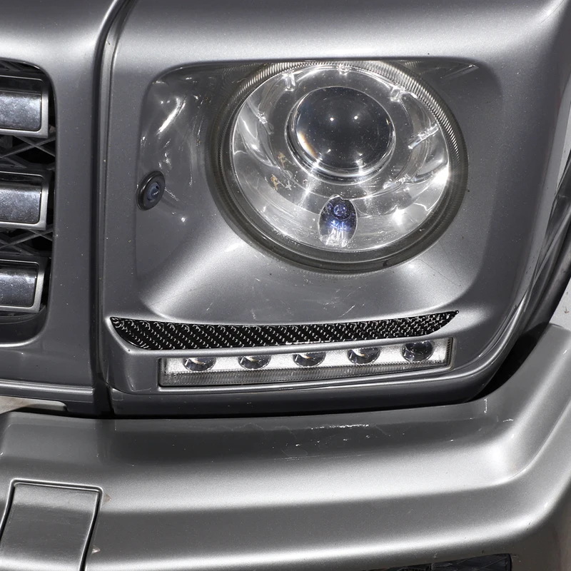 For Mercedes-Benz G-class W463 2007-2018 SoftCarbon Fiber Car Headlight Eyebrow Decoration Sticker Modification Accessories