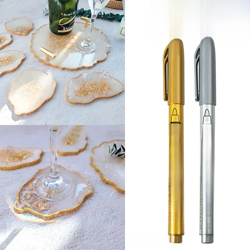 Metallic Waterproof Permanent Marcador Canetas, Desenho Suprimentos, Craft Marker Pen, DIY, resina