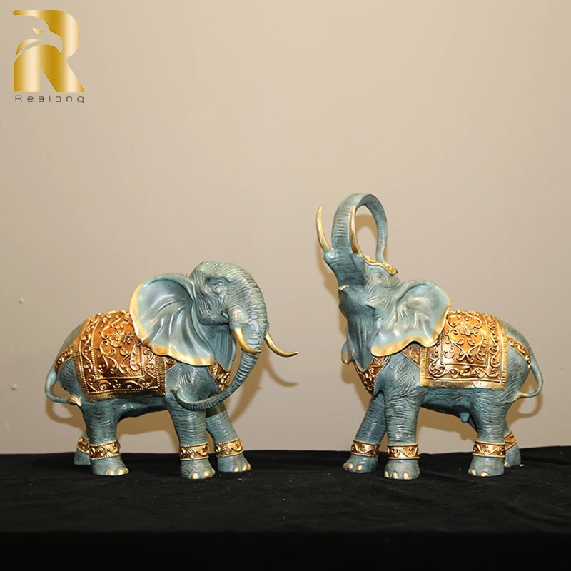 Bronze Elephant Statue Lucky Elephant Bronze Sculpture Vintage Animal Figurines Ornament For Home Office Art Decor Lucky Gifts