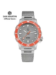 San Martin Original Design Diver 39.5mm V2 Men Watch NH35 Automatic Mechanical Watch Milanese Bracelet Waterproof 200m Luminous