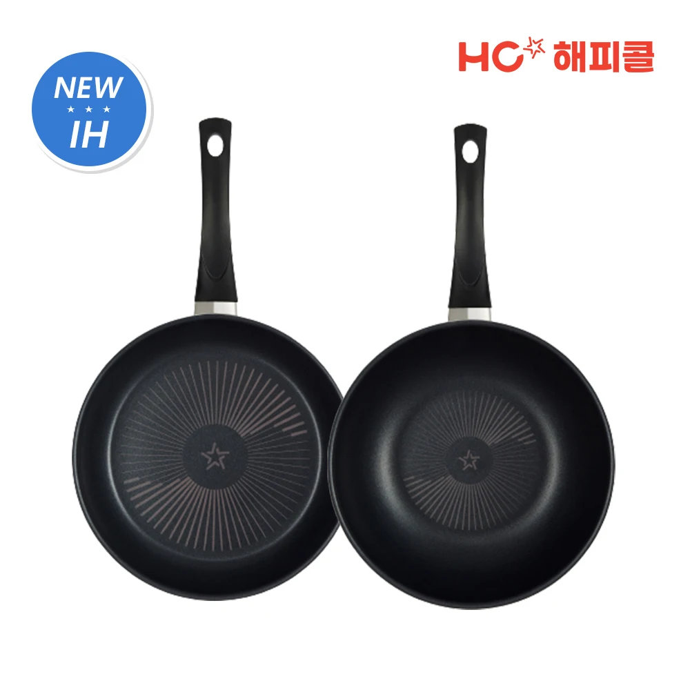 Happy Call NEW Comfort Diamond IH Inductions Frying Pan 2P A Set (24 Fans + 24 WORK)