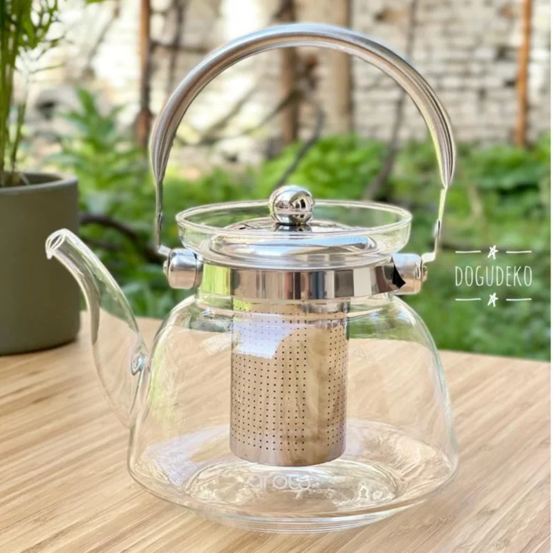 Fire Resistant Glass Teapot Teapot Pyrex 5 Different Sizes with Fireproof strainer kettle and glass teapot with strainer