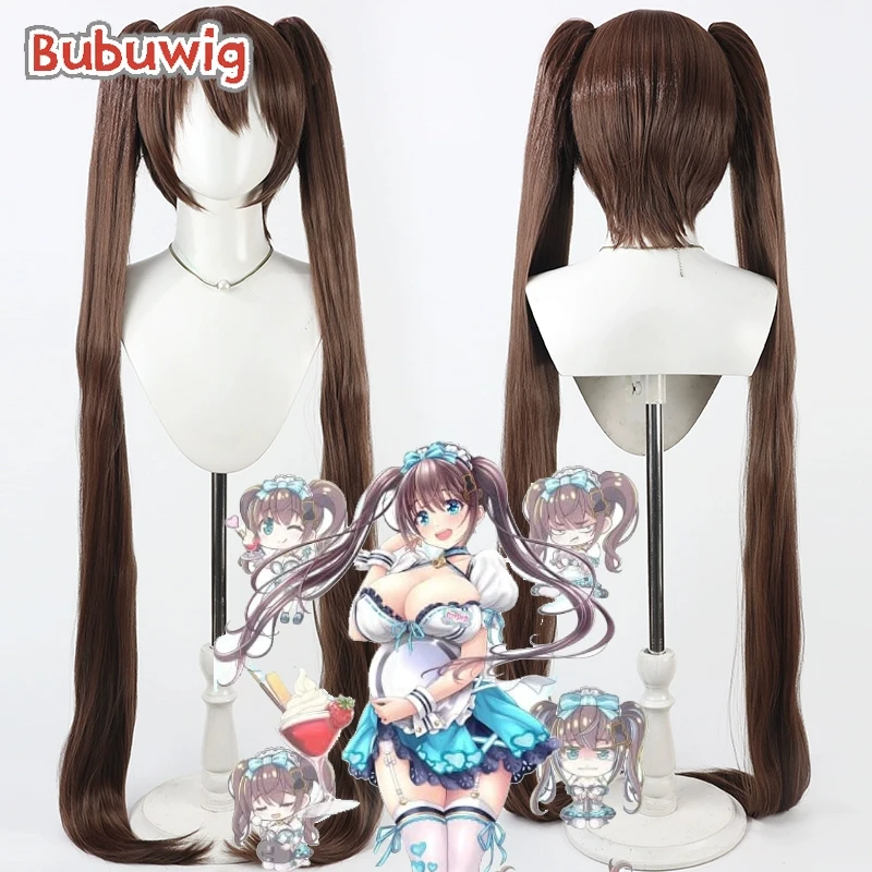 bubuwig-人工毛-オウムネ-タユユ-コスプレウィッグ-バーチャル-youtuber-オウムネ-タユユ-120-センチメートルロングブラウンポニーテールウィッグ耐熱
