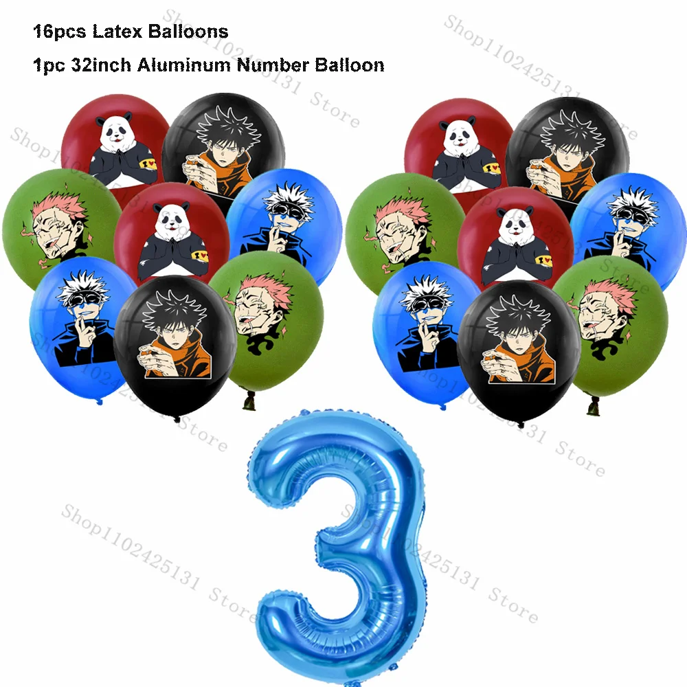 Jujutsu Kaisen Gojo Satoru Birthday Party Decorations Backdrop Balloons Banner Cake Toppers Kids Baby Shower Gift Party Supplies