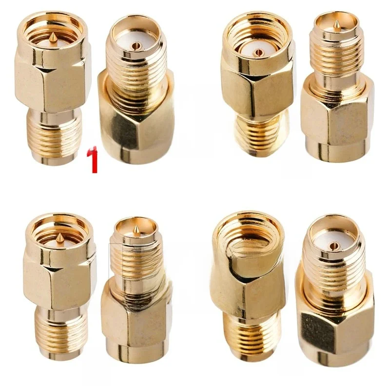Złącze JXRF 2 szt. Adapter koncentryczny RF SMA męski żeński RP SMA do SMA męski RP-SMA złącze — zdjęcie 2