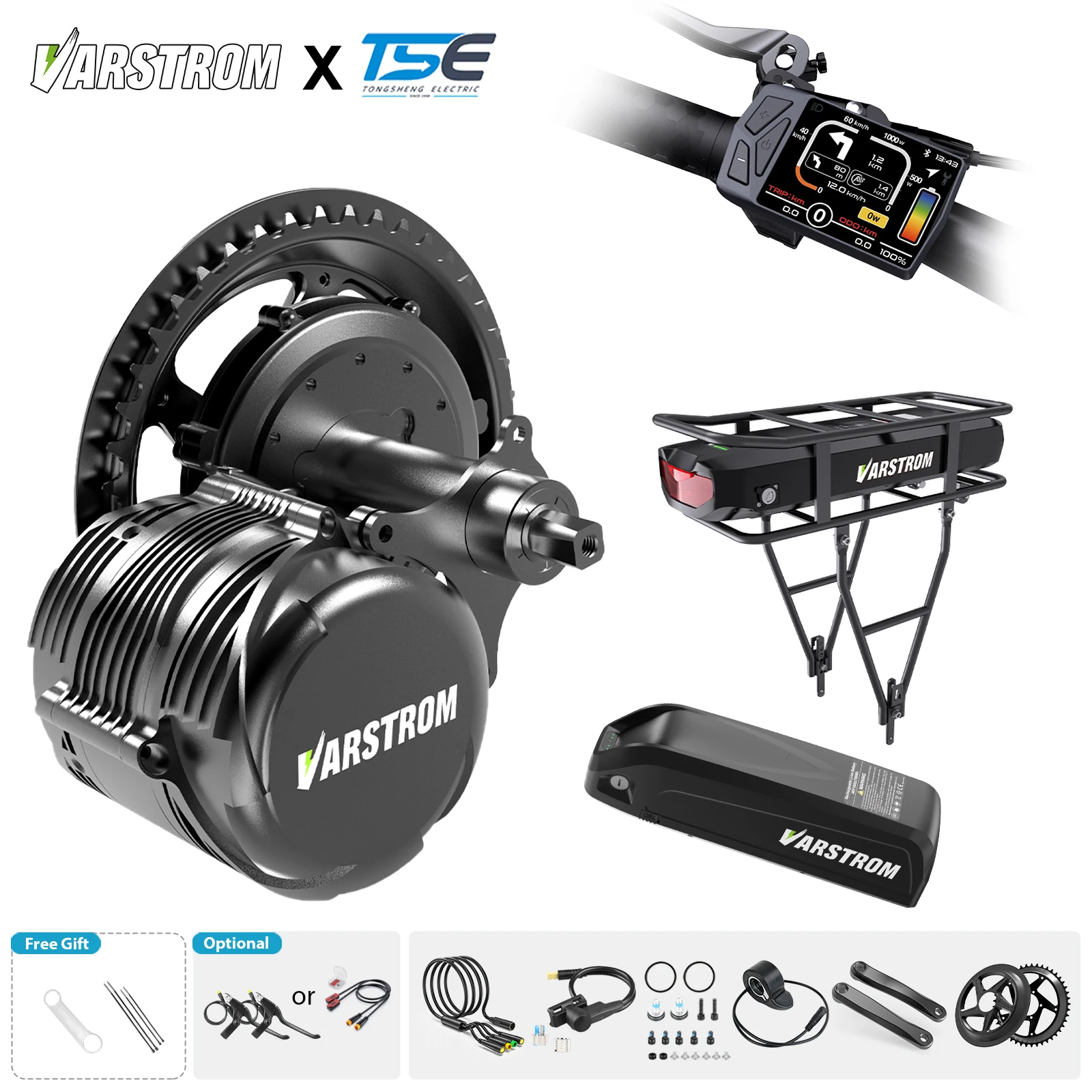 [EU ANGEBOT ] Varstrom x Tongsheng 48V Mittelmotor 500W 750W 48V 1000W Drehmomentsensor Motor Kit TSDZ2B TSDZ8 TSDZ16 E-Bike Umbausatz eBike Motor mit Hailong 48V 30AH 20Ah Akku