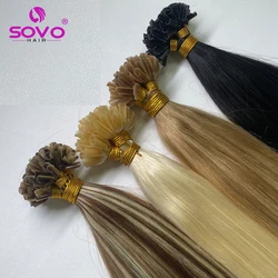 Highlight straight keratine capsules human hair nail u tip machine remy malaysia hair pre-bonded fusion human hair extensions