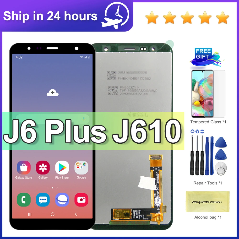 6,0 cala dla Samsung J6 + J610 J610F J610FN wymiana ekranu LCD dla wyświetlacza Samsung J6 plus