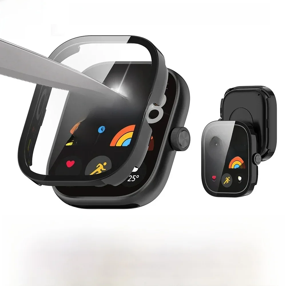 Boîtier PC + verre pour Xiaomi Redmi Watch 4 3, Film en verre trempé anti-rayures, housse de protection pour Redmi Watch 3 Active/3Lite