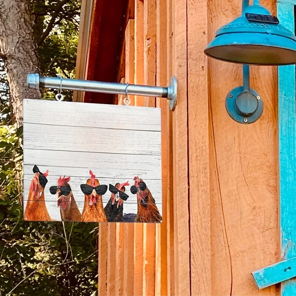 Enseigne Coop en métal jetable, Charming, Cool Chickens Live Here, Idéal pour la décoration et l'information Coop, 30x20cm