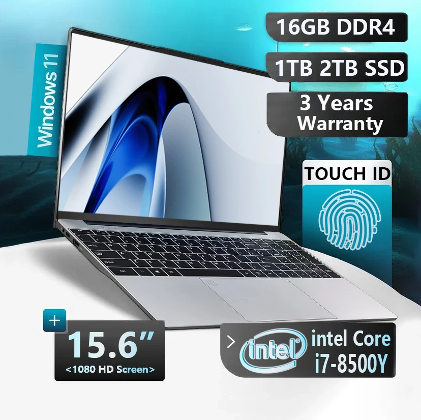 Laptopy Windows 11 Laptop Intel i7 8500Y 16GB RAM 1TB SSD przenośne badanie biurowe Laptop do notebooka z odciskami palców