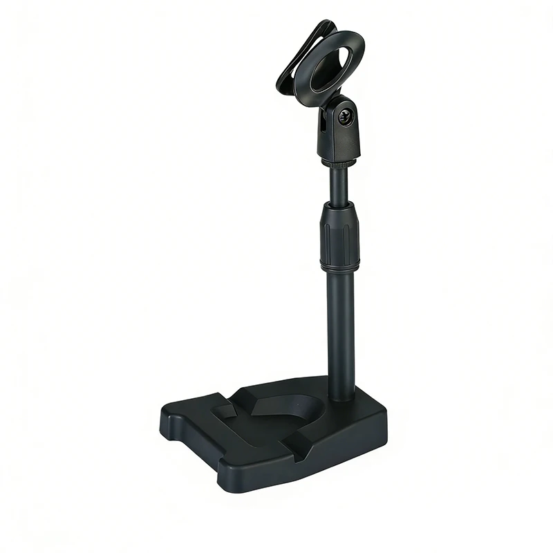 Suporte de Microfone de Mesa Ajustável com Suporte para Telefone e Tablet, Suporte Multifuncional para Microfone Adequado para Podcasts, Transmissões Ao Vivo e Uso em Escritório (Microfone Não Incluído)