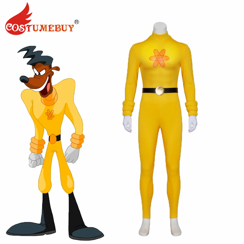 

CostumeBuy Powerline Cosplay Costume Yellow Jumpsuit Men's Bodysuit Halloween Outfit with Belt and Gloves