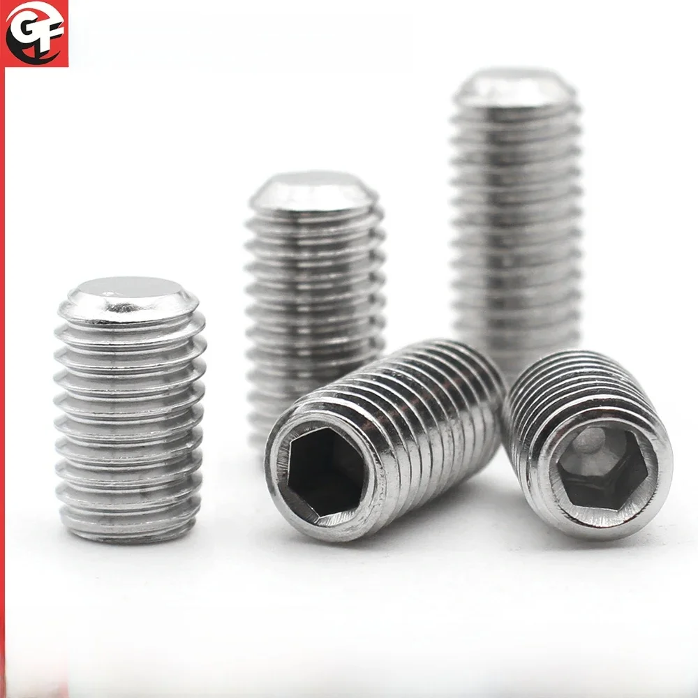 10 pièces 304 acier inoxydable DIN916 douille hexagonale vis pointe de tasse M2 M3 M4 M5 M6 M8 M10 M12-M16 vis sans tête à douille hexagonale