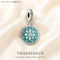 Flower Ornament Mandala Pendant Charm 925 Sterling Silver Fine Jewelry Autumn Gift For Women Girls Wholesale