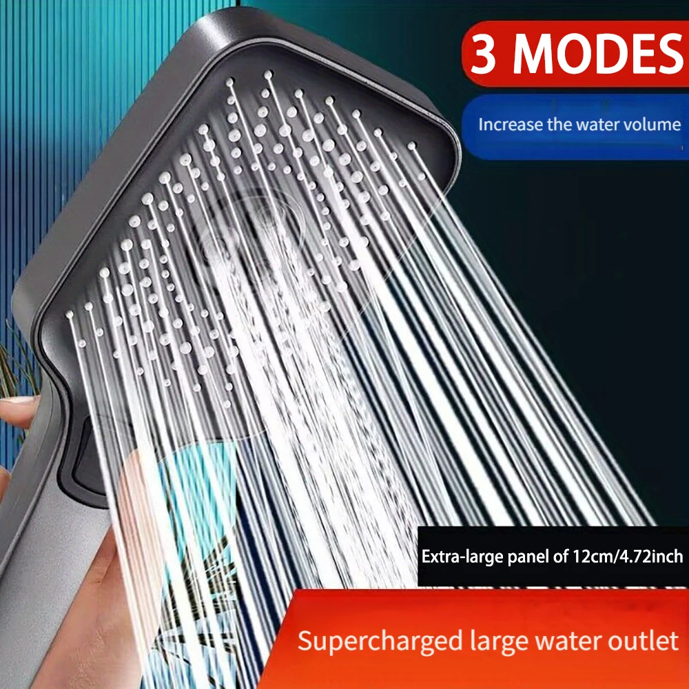 

Adjustable Shower Head 3 Mode Rainfall Shower Large Flow Showerhead High Pressure Water Saving Shower Mixer Bathroom Accessories